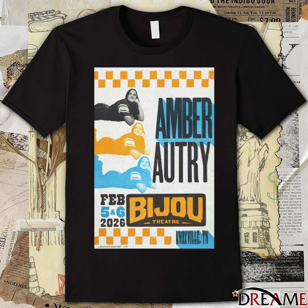 Poster Amber Autry Bijou Theatre February 5-6 2026 t-shirt