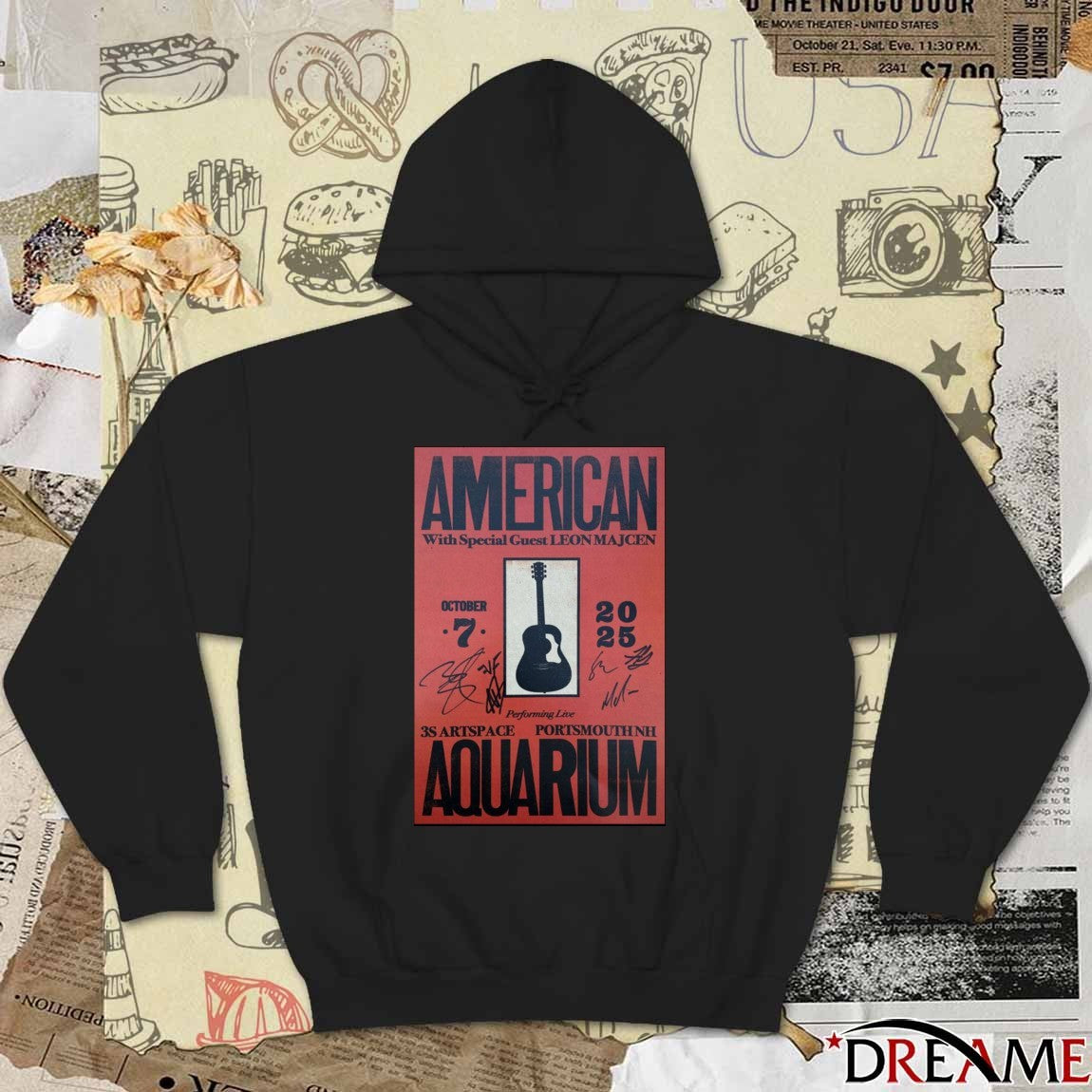 Poster American Aquarium 3S Artspace Portsmouth NH October 7 2025 Signatures t-shirt