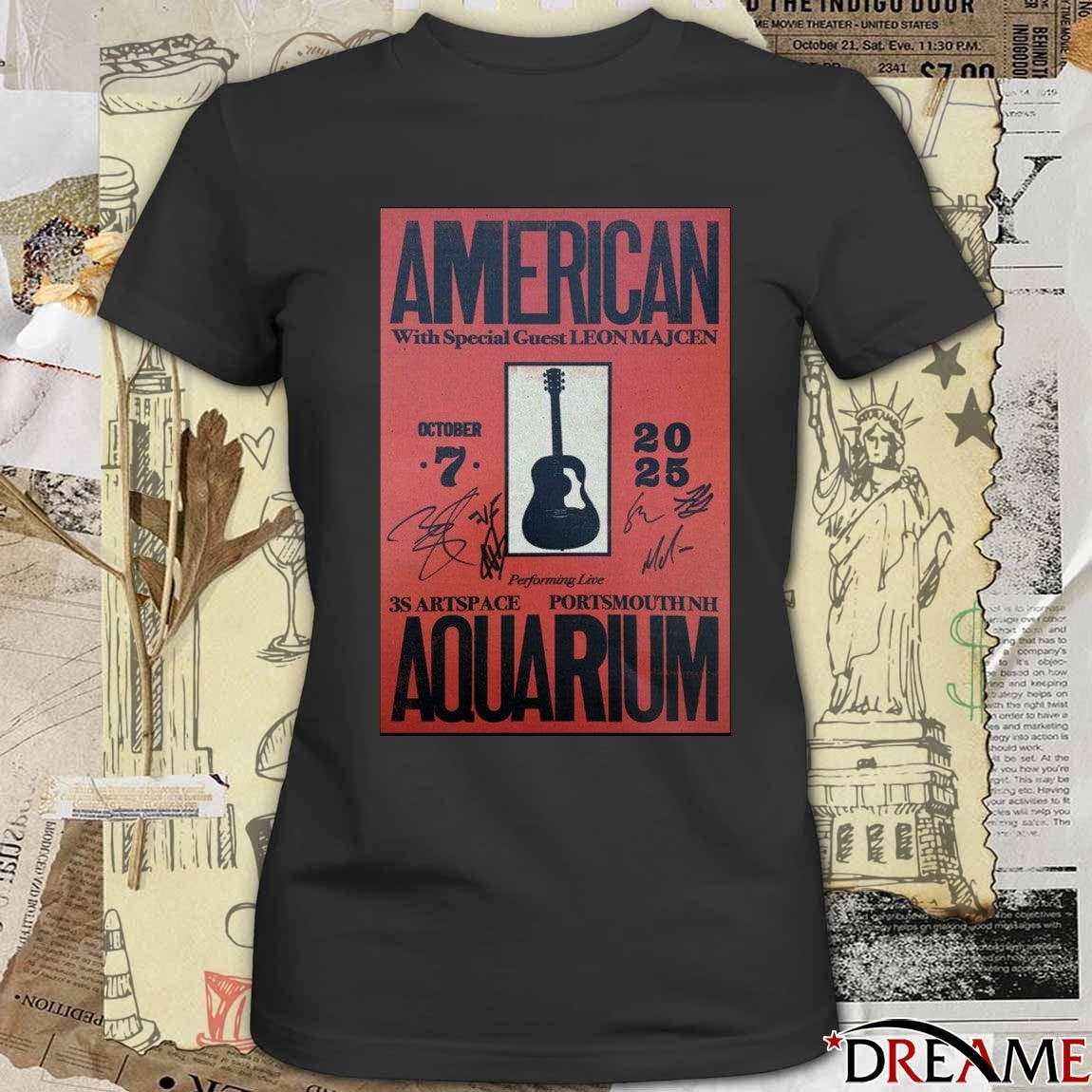 Poster American Aquarium 3S Artspace Portsmouth NH October 7 2025 Signatures t-shirt