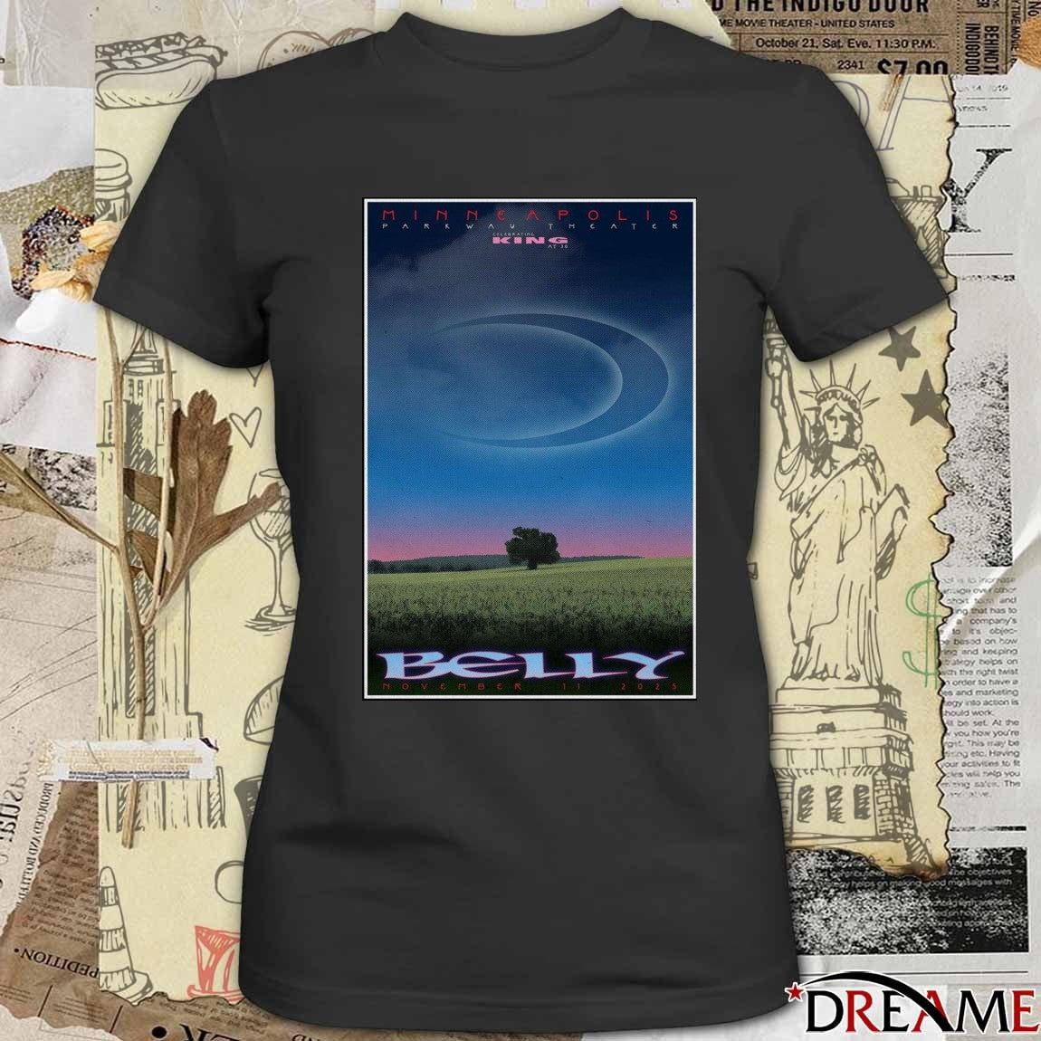 Poster Belly Alternative Band November 11 2025 Minneapolis Parkway Theater Art t-shirt