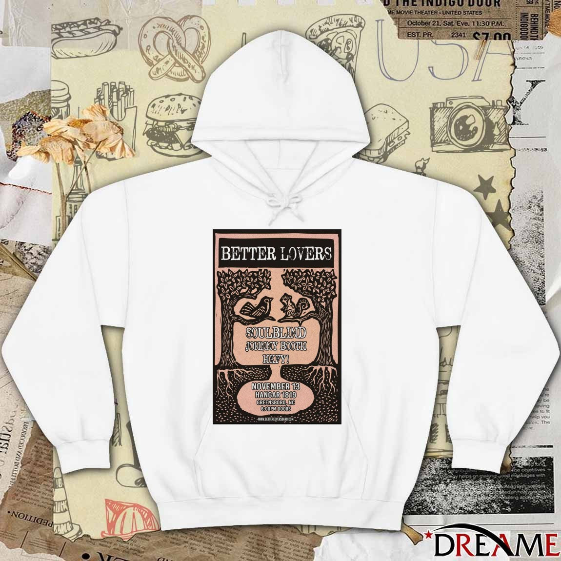 Poster Better Lovers November 13 2025 Hangar 1819 Greensboro NC t-shirt