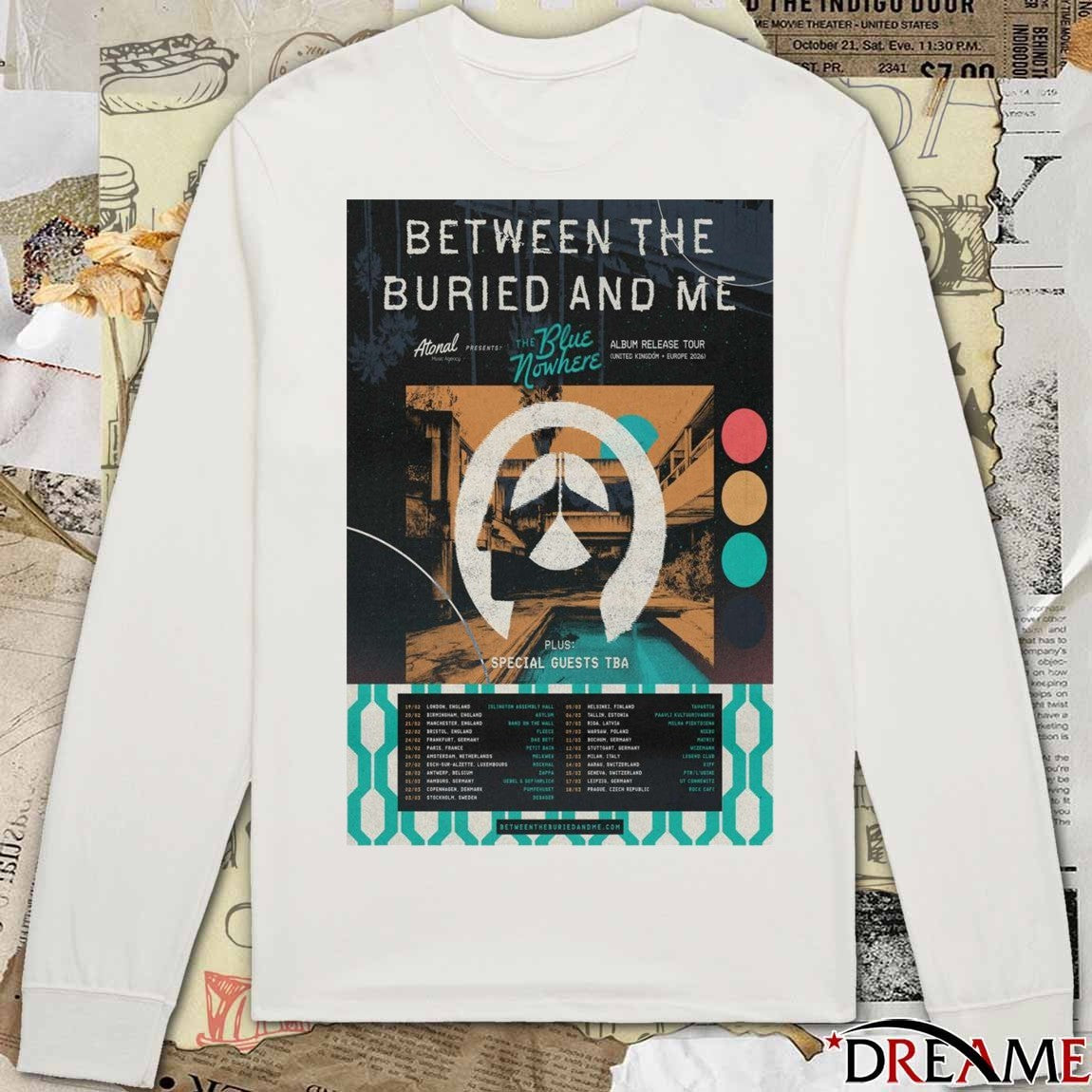 Poster Between the Buried and Me UK Europe Tour 2026 t-shirt