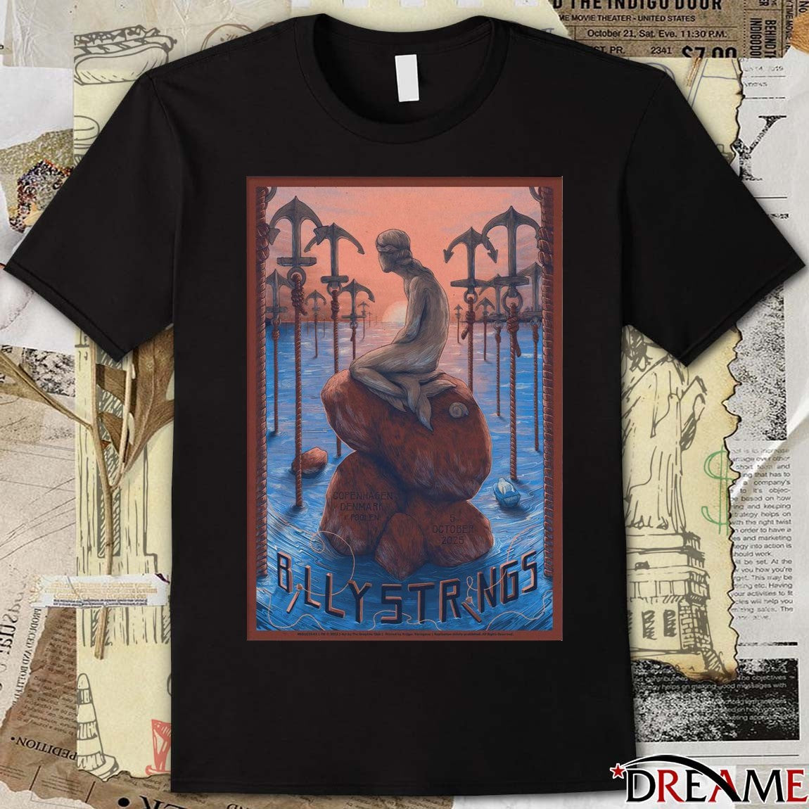 Poster Billy Strings Copenhagen Denmark Poolen October 5 2025 Copenhagen Tour t-shirt