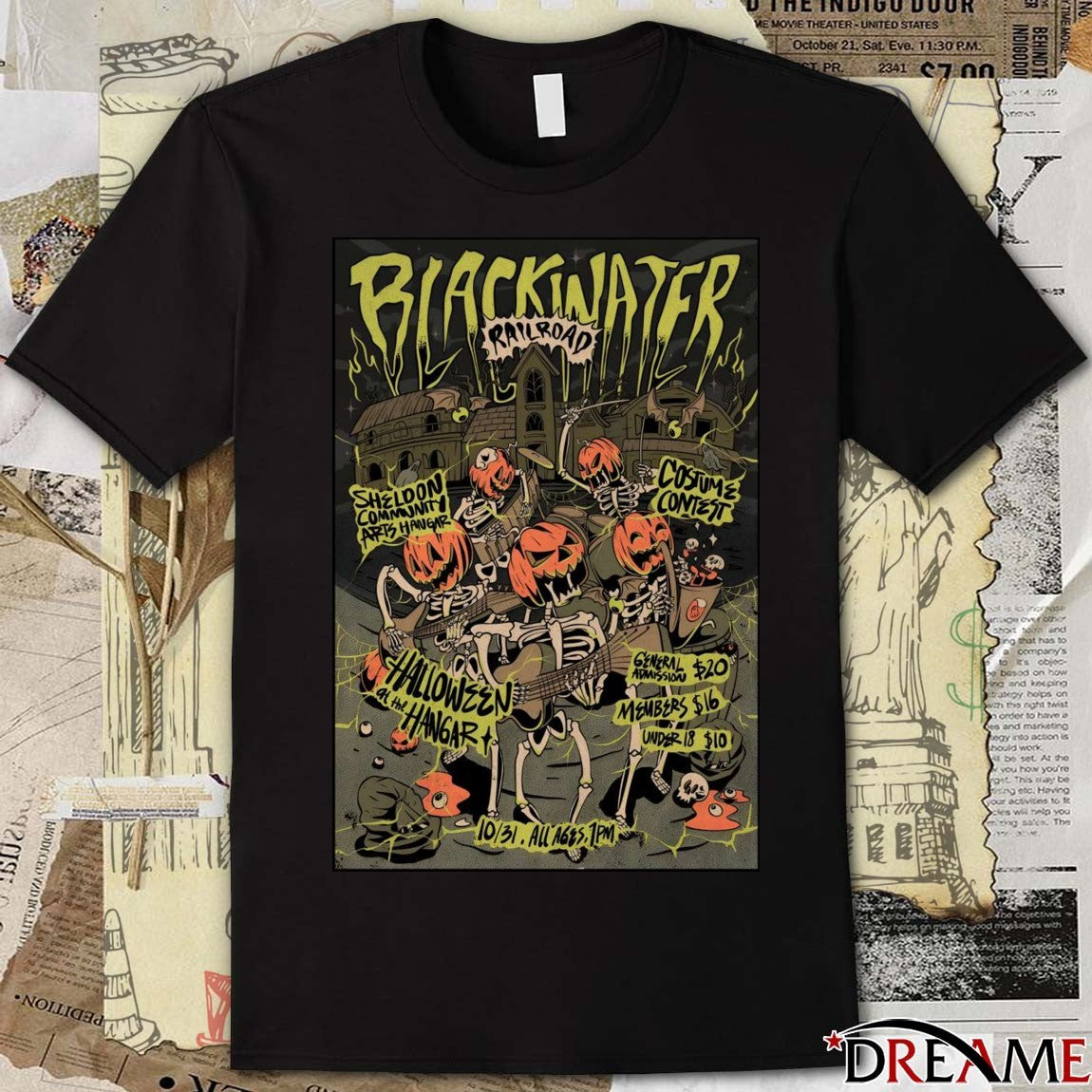 Poster Blackwater Railroad Co Sheldon Community Arts Hangar On October 31 2025 t-shirt