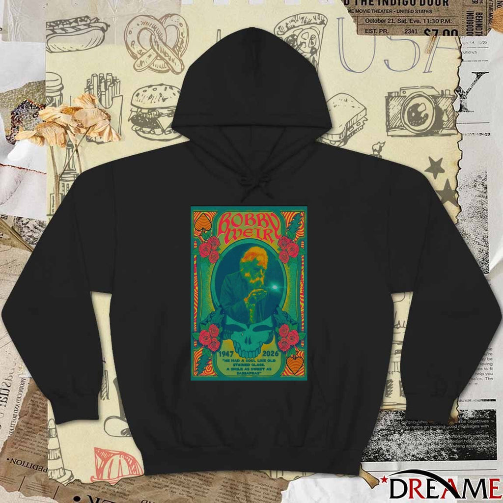 Poster Bobby Weir Memorial 1947-2026 He Had A Soul Like Old Stained Glass t-shirt
