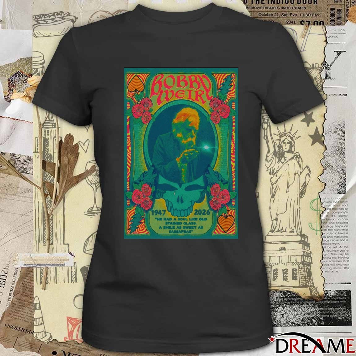 Poster Bobby Weir Memorial 1947-2026 He Had A Soul Like Old Stained Glass t-shirt
