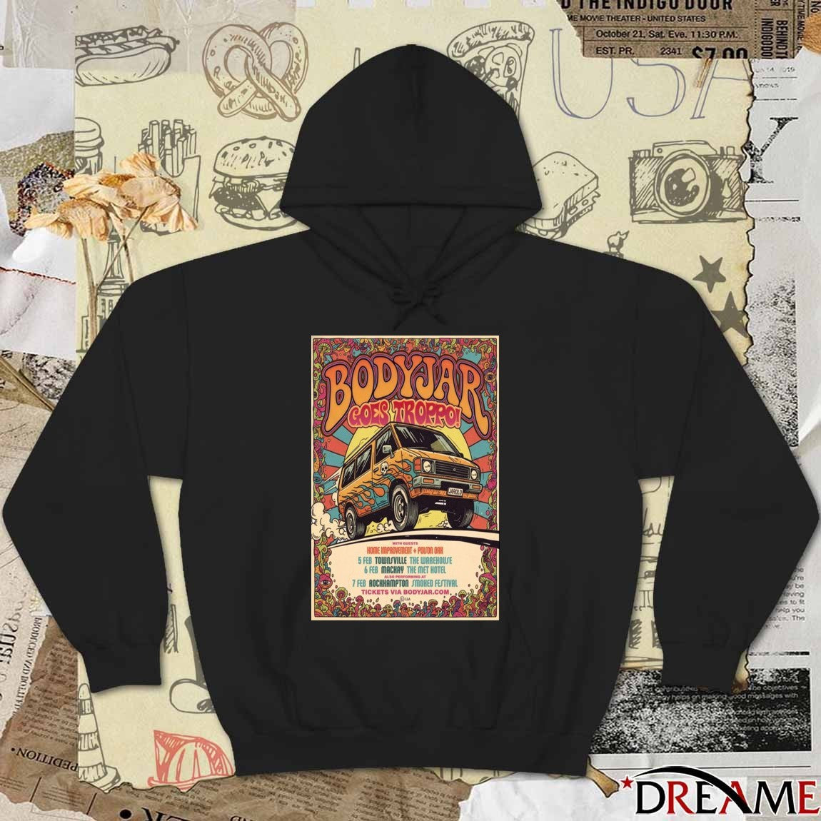 Poster Bodyjar Goes Troppo February 5-6-7 2026 Shows t-shirt