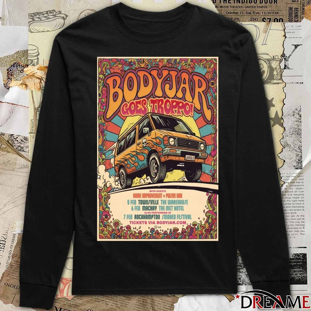 Poster Bodyjar Goes Troppo February 5-6-7 2026 Shows t-shirt