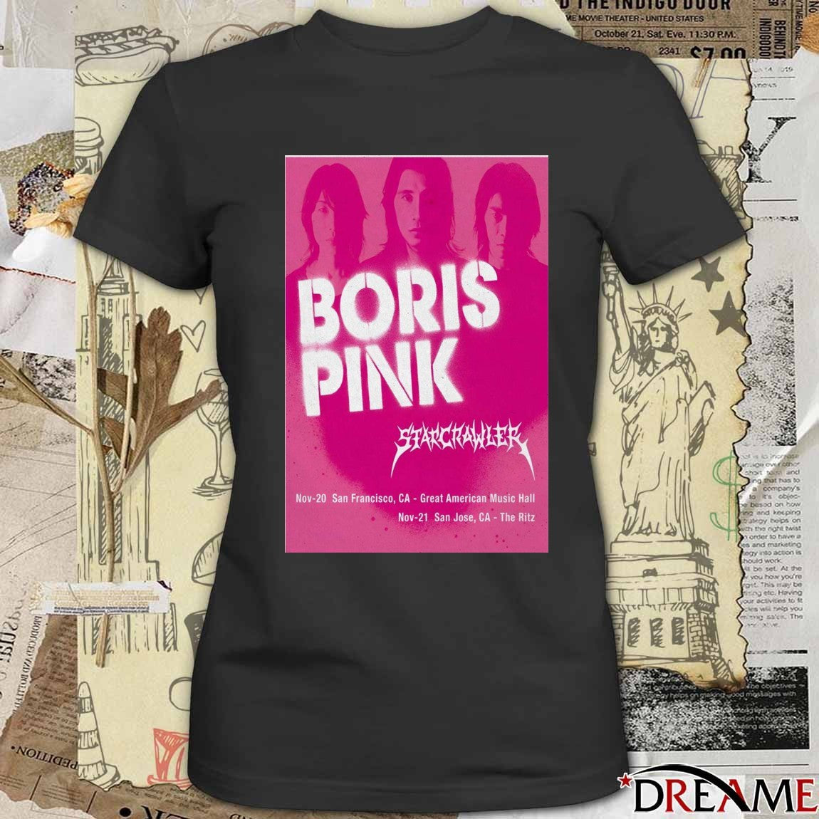 Poster Boris Pink November 21 2025 The Ritz San Jose CA t-shirt