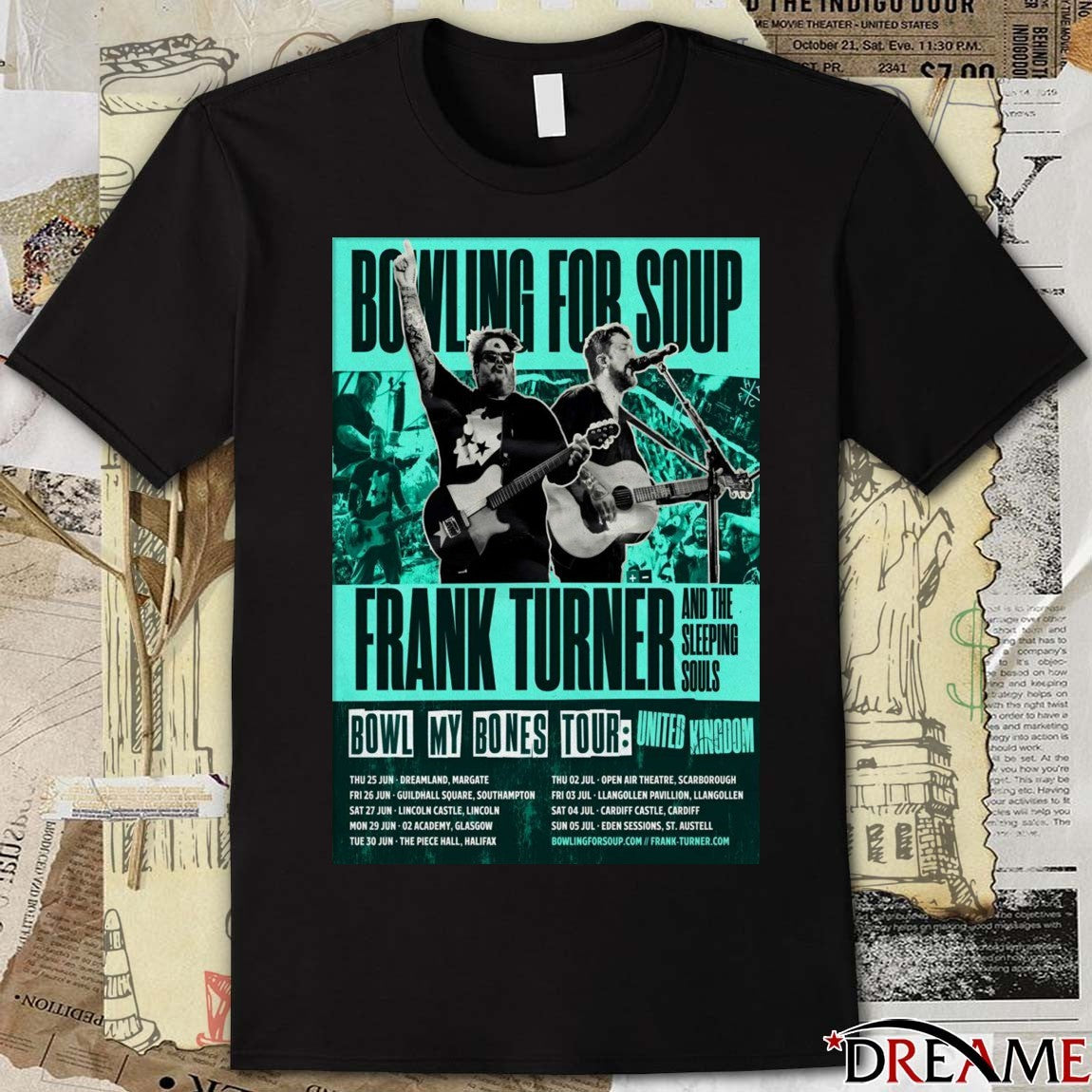 Poster Bowling For Soup Bowl My Bones UK Tour 2026 t-shirt