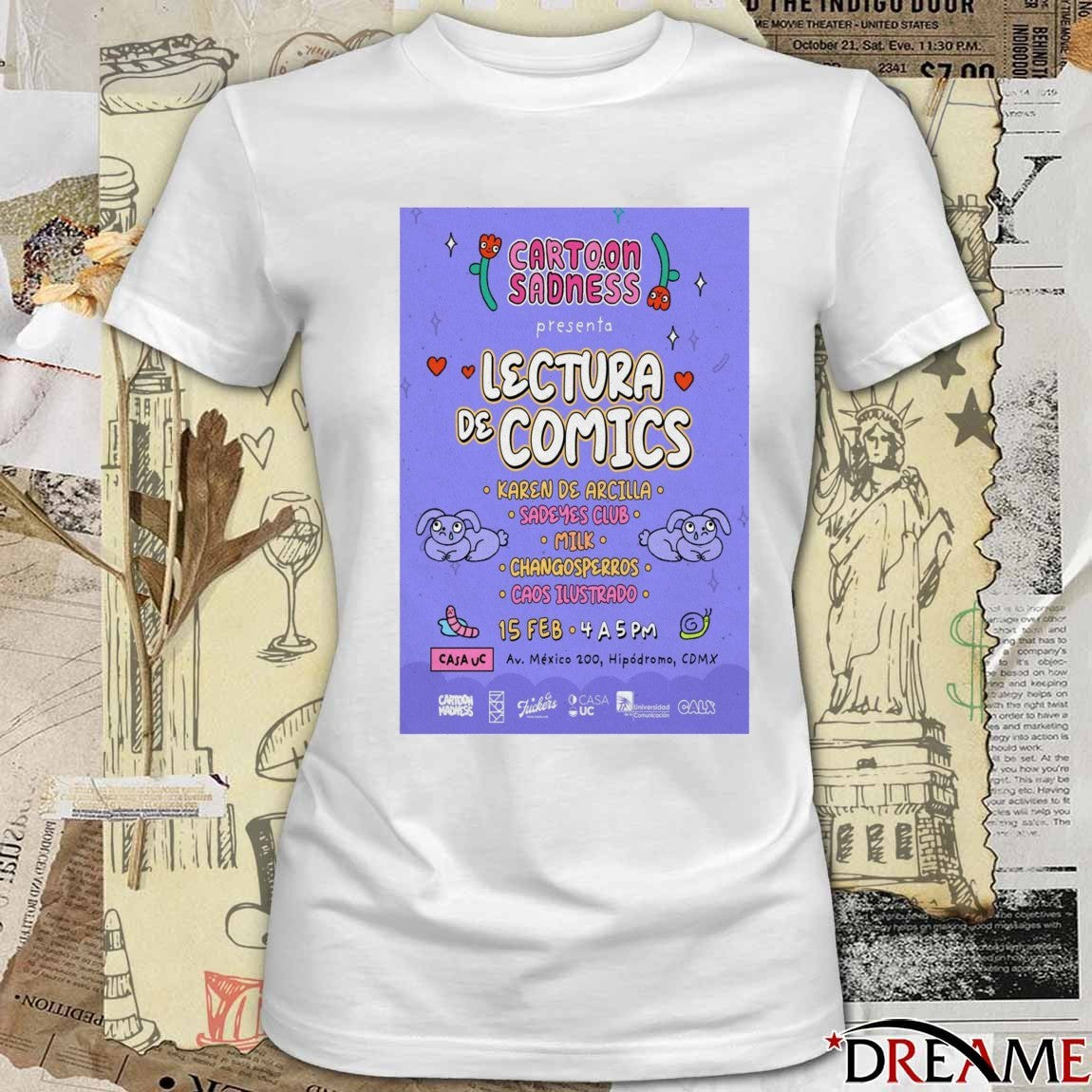 Poster Cartoon Sadness Lectura De Cómics 15 February 2026 t-shirt