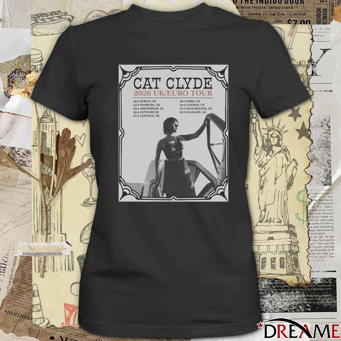Poster Cat Clyde 2026 UK-EU Tour 22 4 Berlin DE 23 4 Hamburg DE Amsterdam NL t-shirt