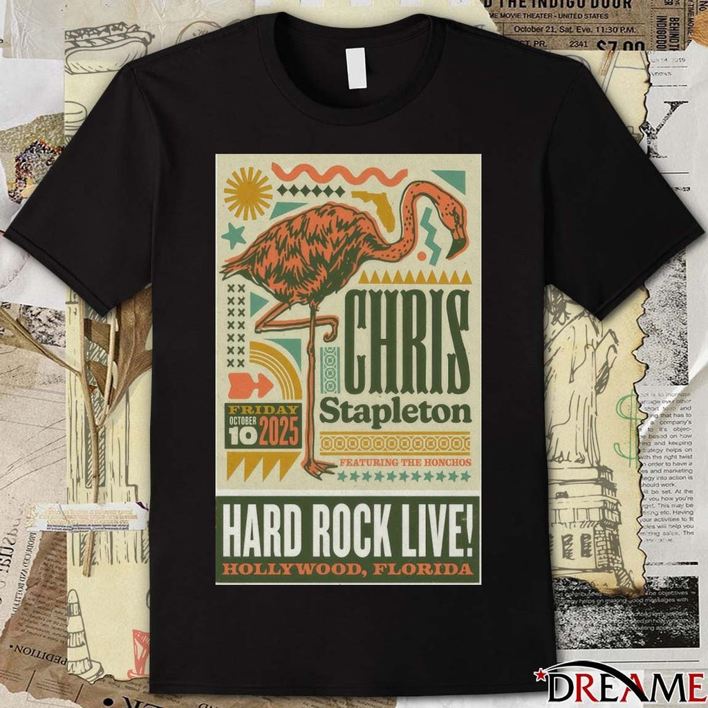 Poster Chris Stapleton October 10 2025 Hard Rock Live Shows Hollywood FL t-shirt