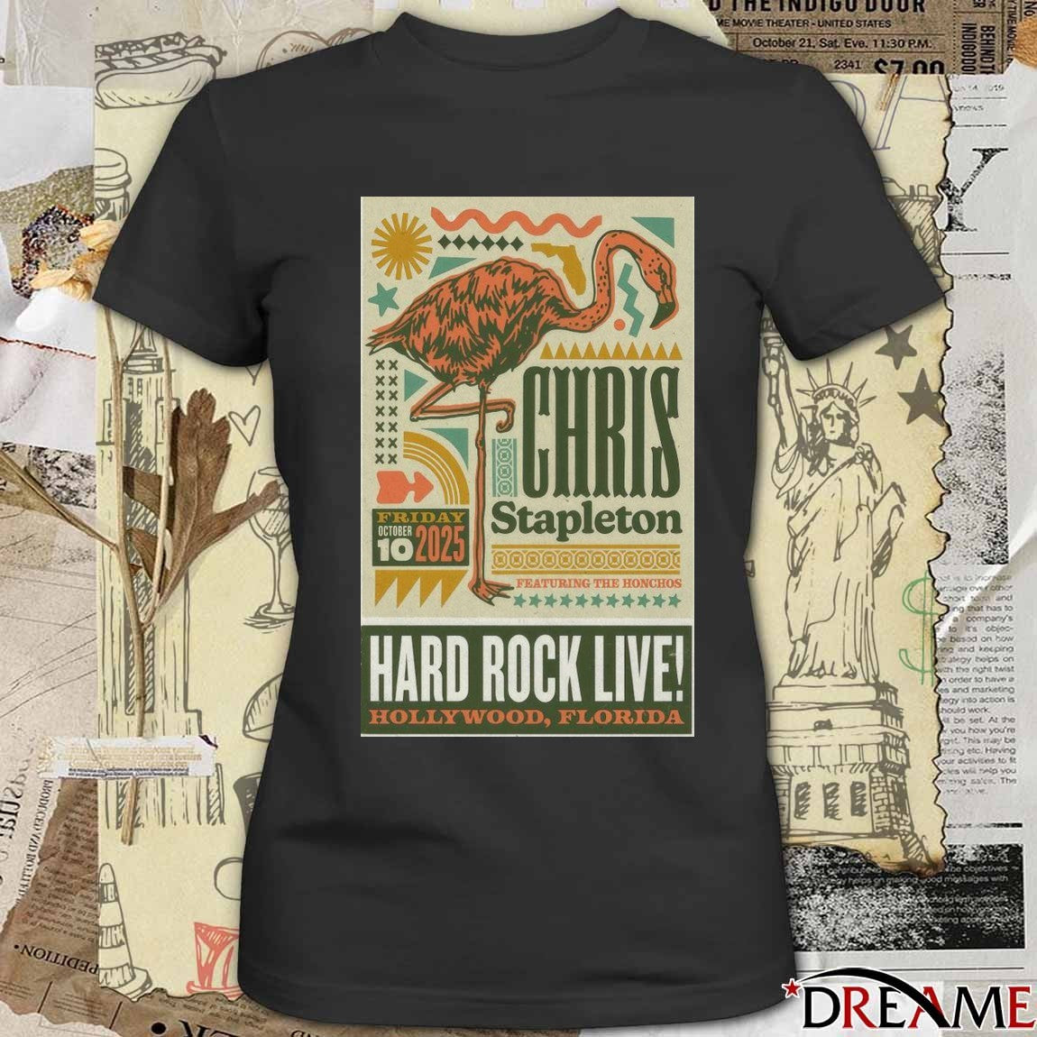 Poster Chris Stapleton October 10 2025 Hard Rock Live Shows Hollywood FL t-shirt