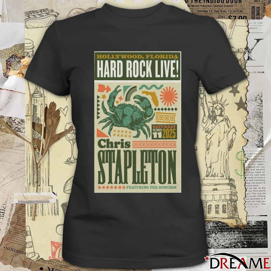 Poster Chris Stapleton October 11 2025 Hard Rock Live In Hollywood FL t-shirt