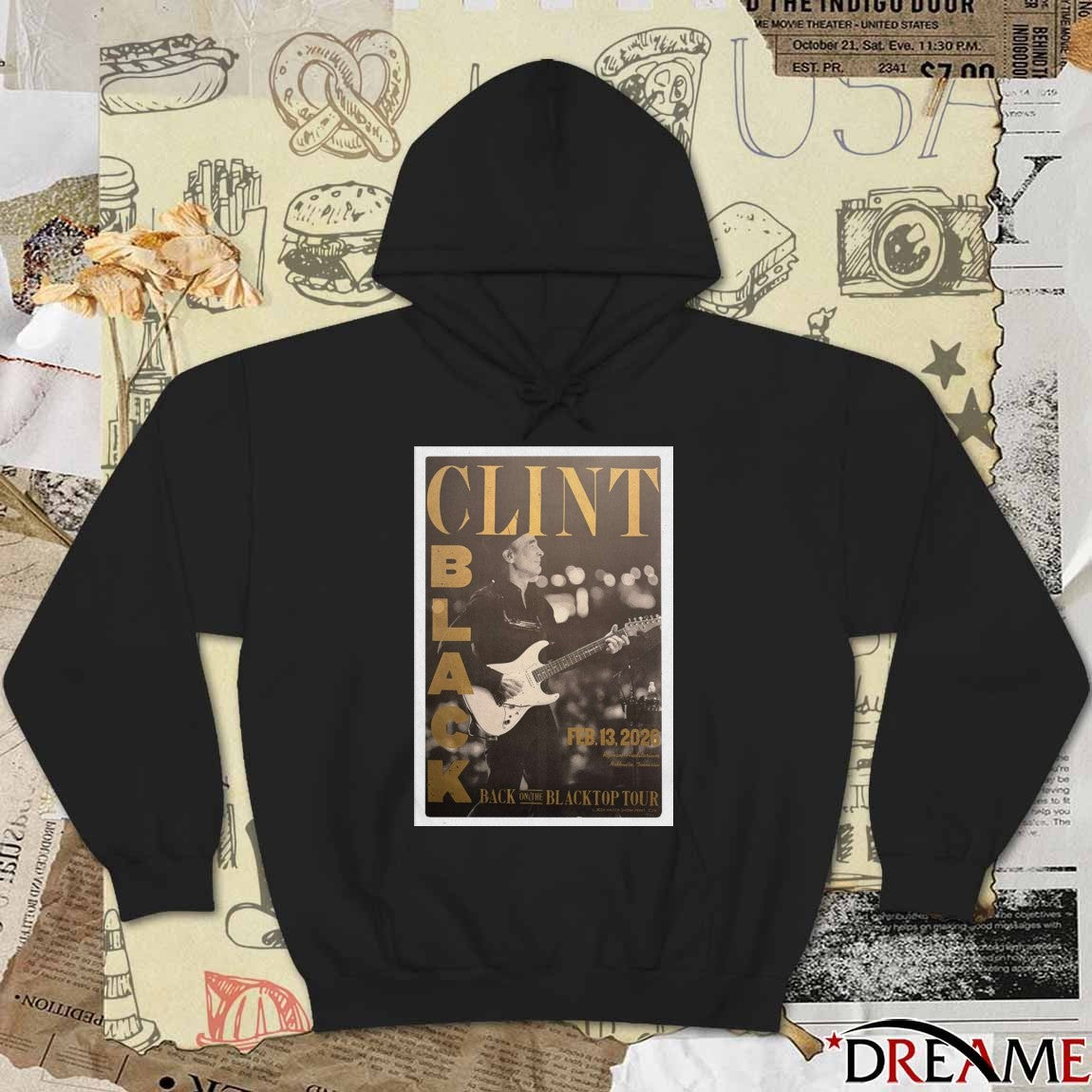 Poster Clint Black February 13 2026 Back On The Black Top Tour Nashville TN t-shirt
