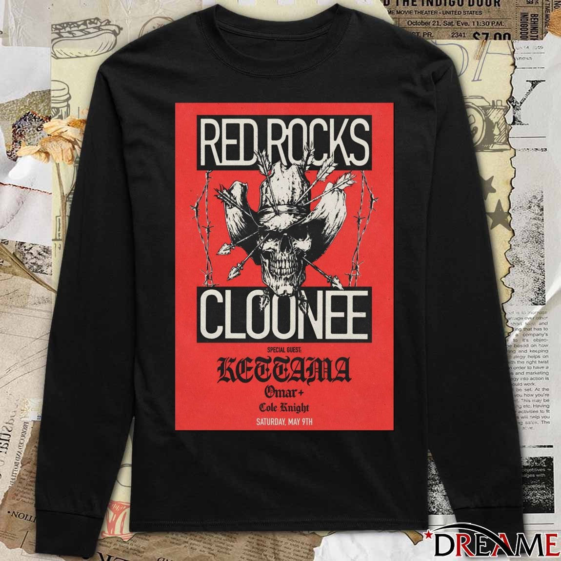 Poster Cloonee Saturday May 9 2026 Red Rocks Amphitheatre t-shirt