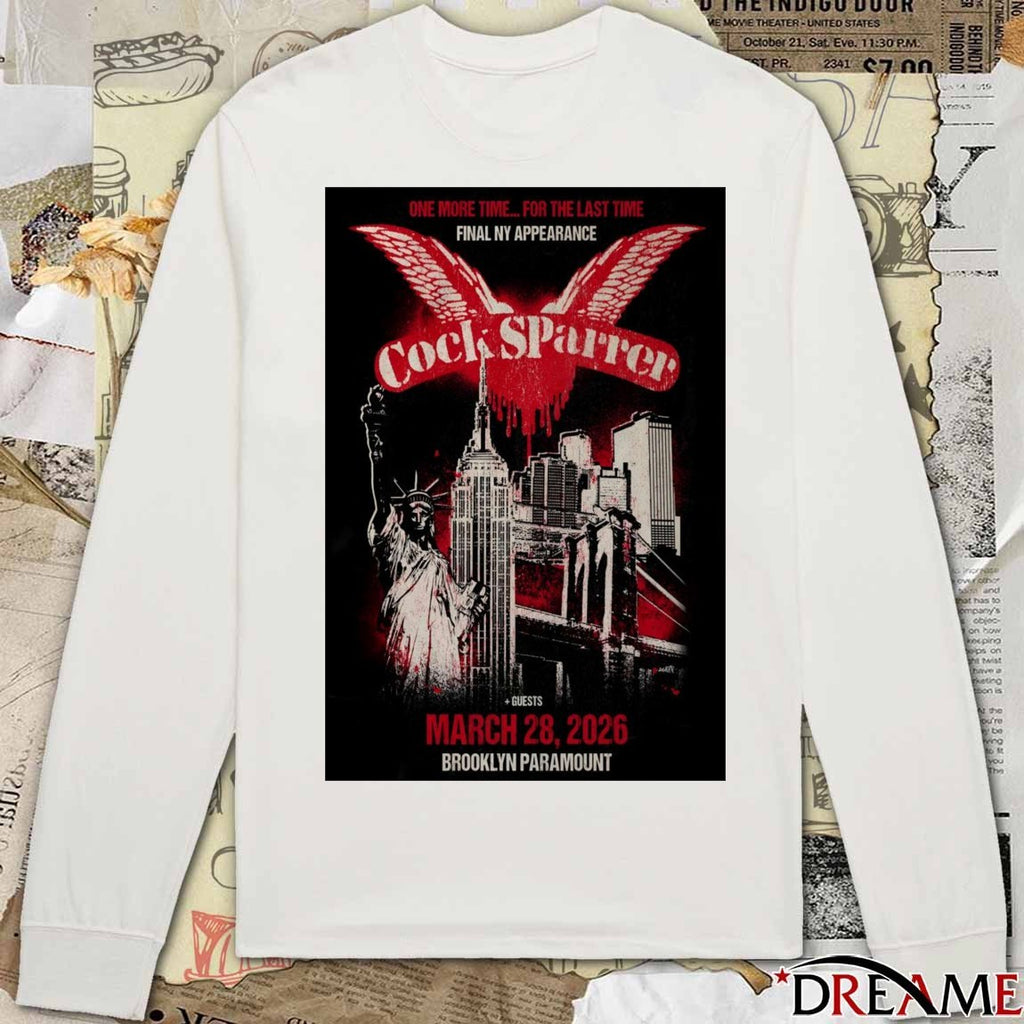 Poster Cock Sparrer Event Brooklyn NY On March 28 2026 t-shirt