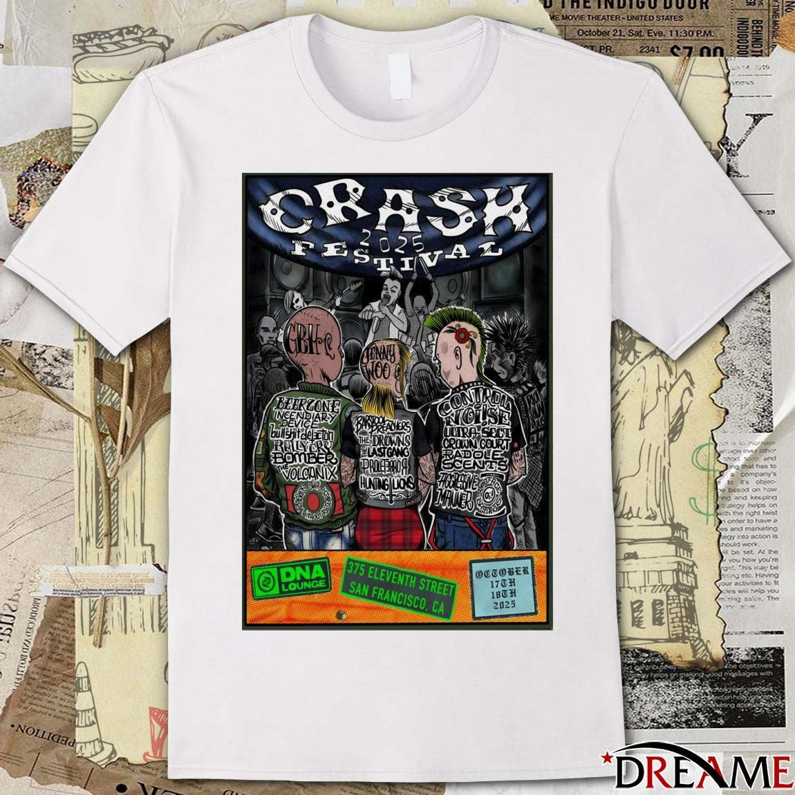 Poster Crash Festival San Francisco Shows On October 17-18 2025 t-shirt