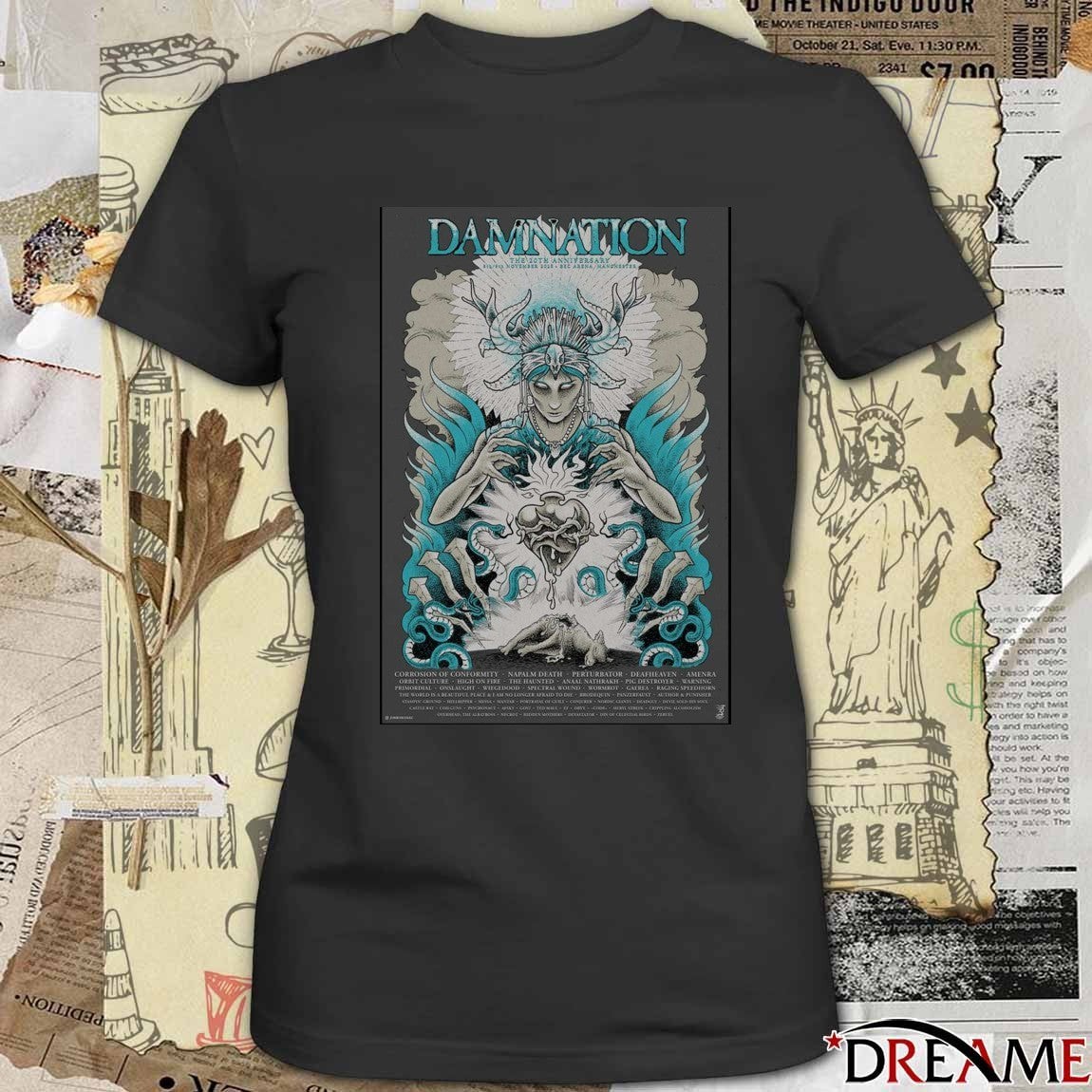 Poster Damnation Festival The 20th Anniversary November 8-9 2025 BEC Arena in Manchester UK t-shirt