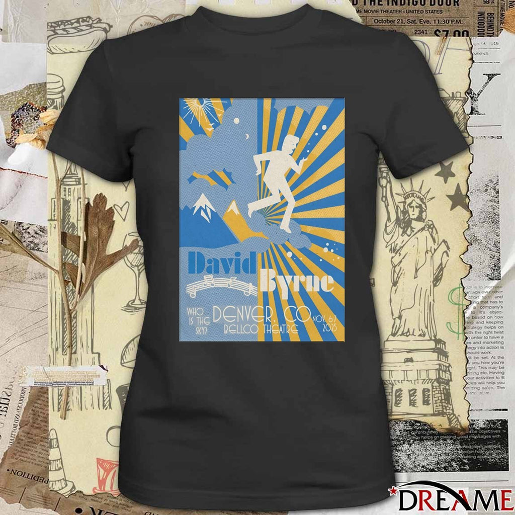 Poster David Byrne Denver CO Bellco Theatre November 6-7 2025 t-shirt