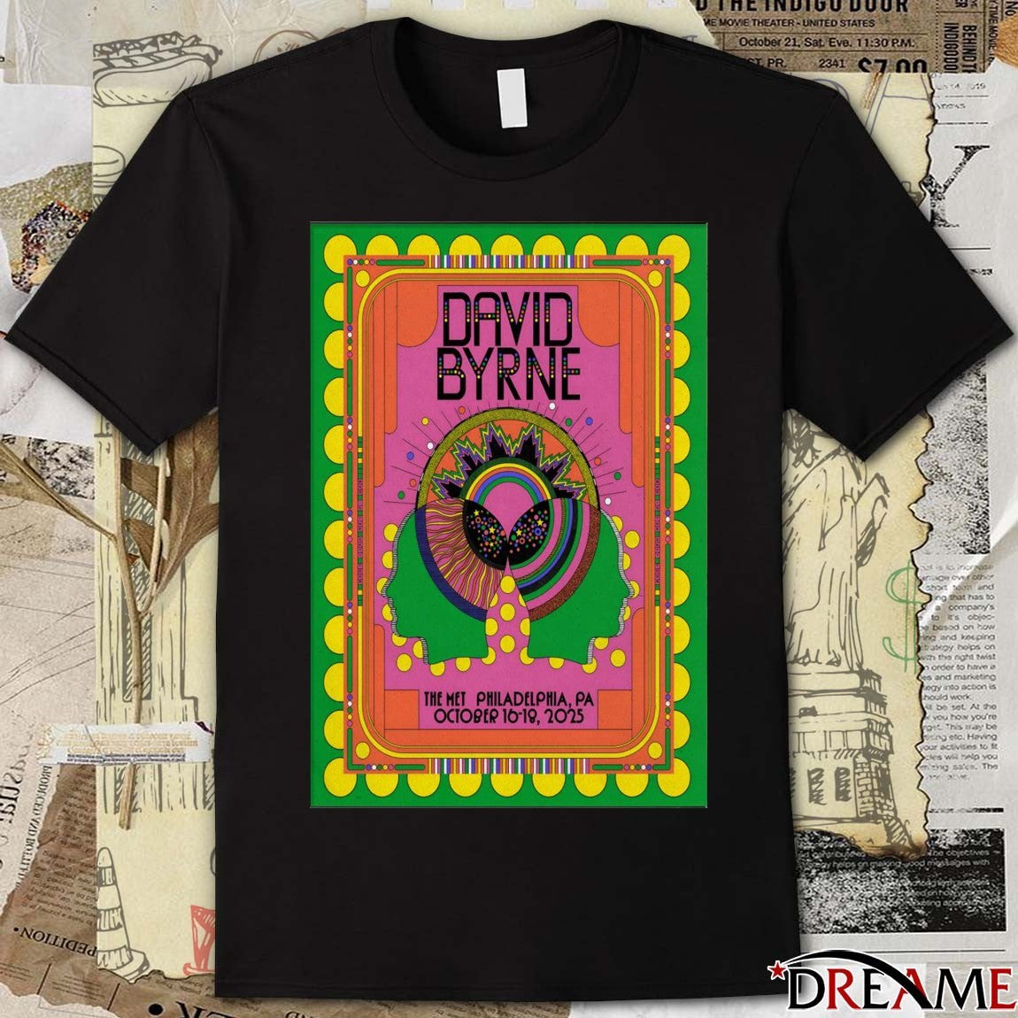 Poster David Byrne In The Met Philadelphia Tour On October 16-18 2025 t-shirt