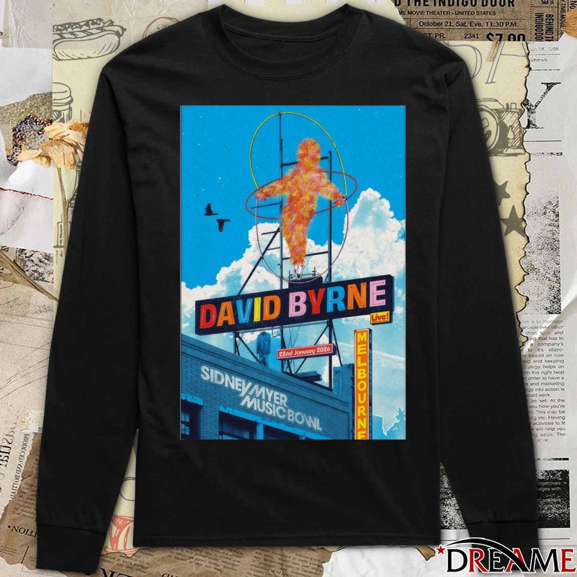 Poster David Byrne Sidney Myer Music Show Melbourne VIC January 22 2026 t-shirt