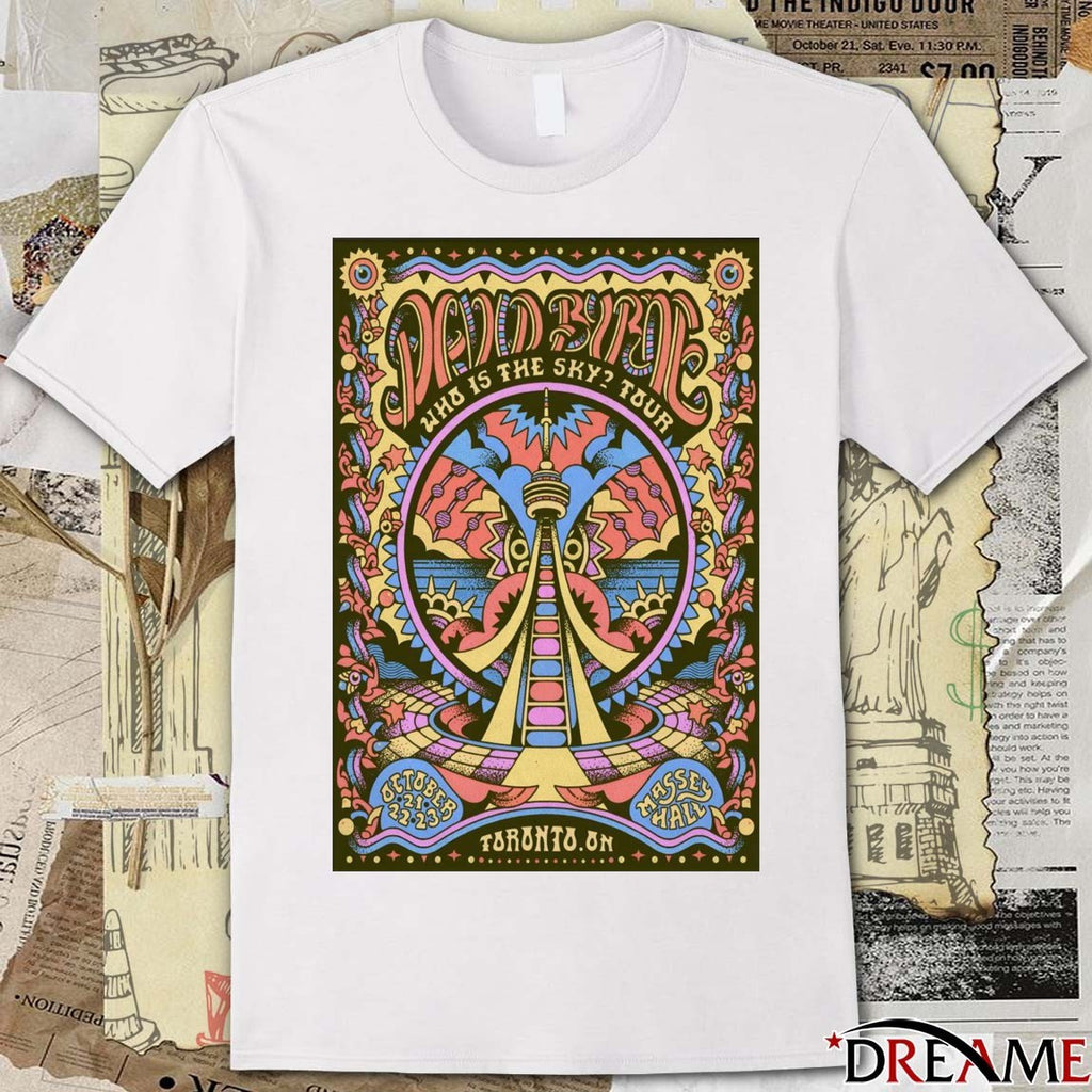 Poster David Byrne Who Is The Sky Tour October 21-23 2025 Massey Hall Toronto ON Tour t-shirt