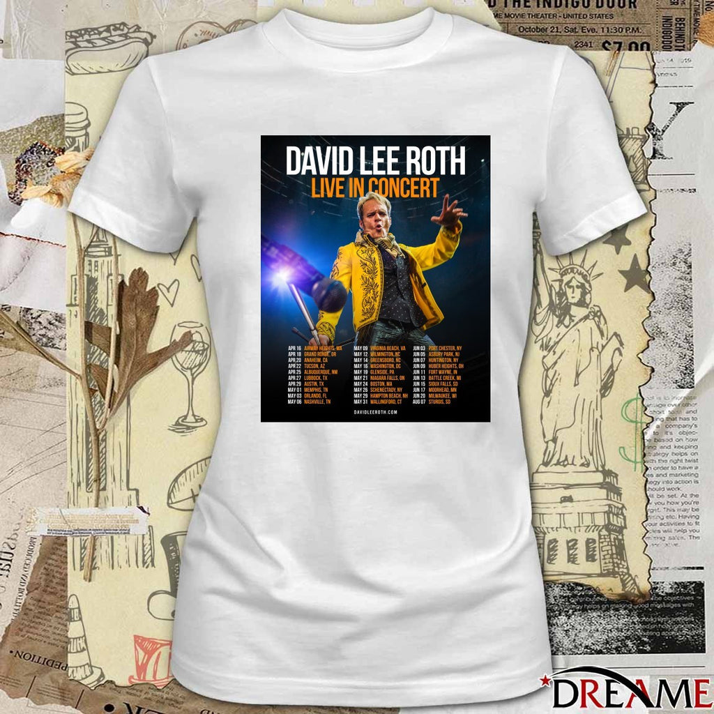 Poster David Lee Roth Live In Concert 2026 Norrth America Schedule t-shirt
