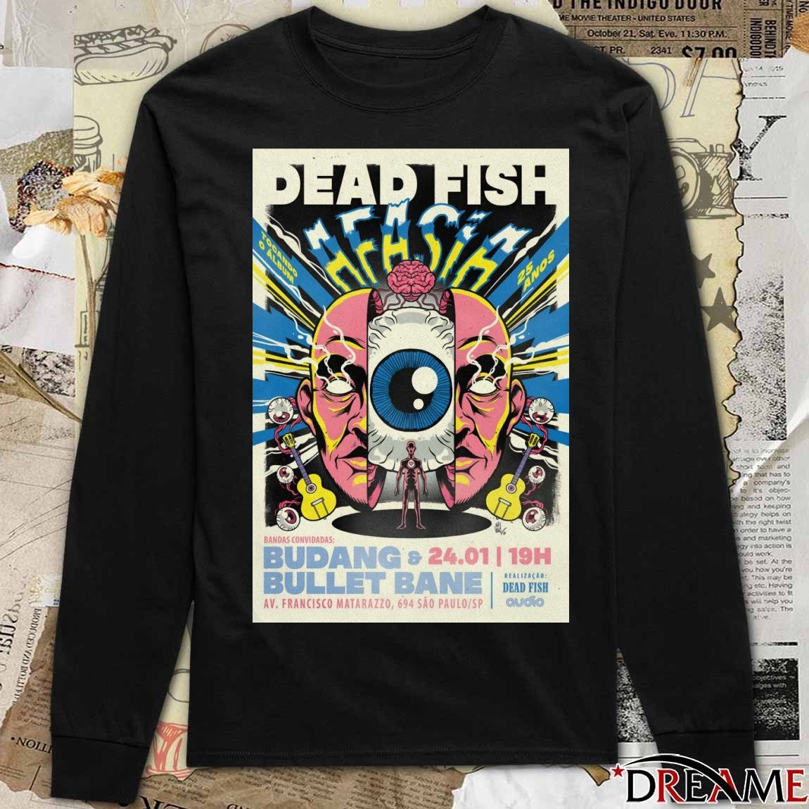 Poster Dead Fish January 24 2026 Audio in São Paulo Brazil t-shirt