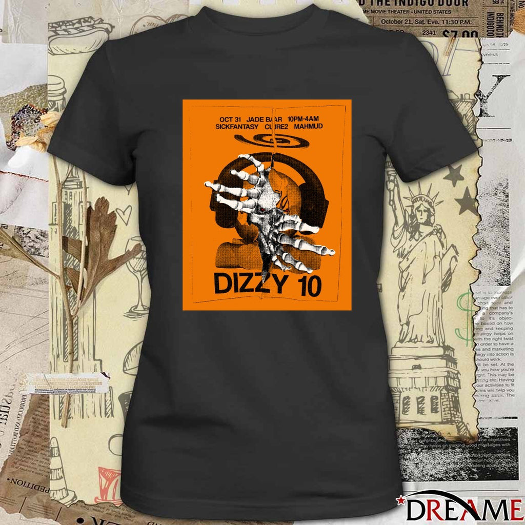 Poster Dizzy 10 Halloween Events Brooklyn October 31 2025 Sick Fantasy Cure2 Mahmud t-shirt