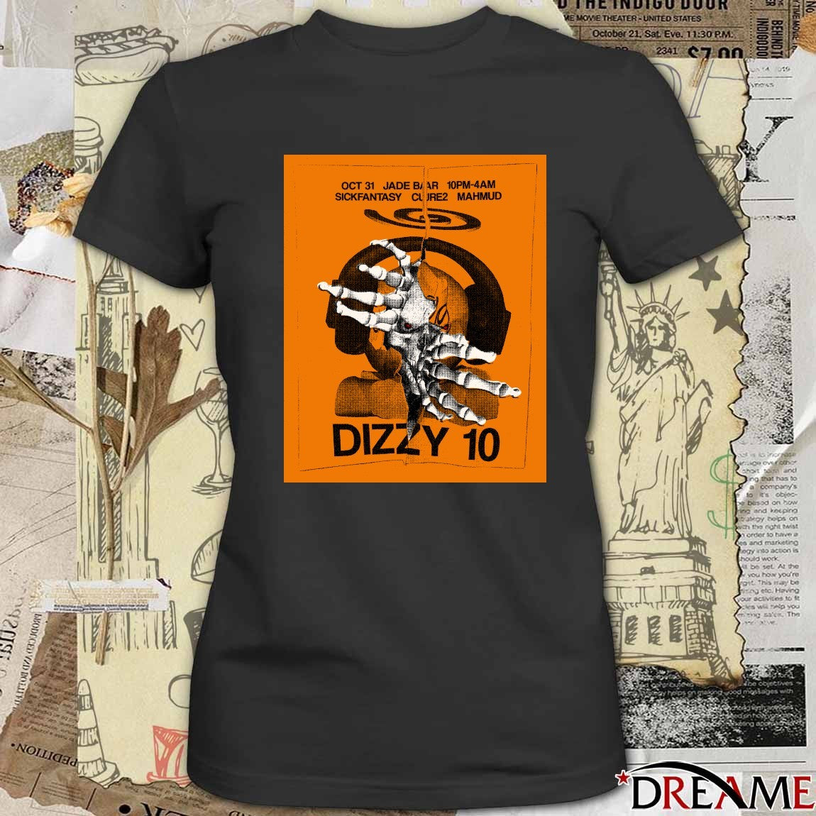 Poster Dizzy 10 Halloween Events Brooklyn October 31 2025 Sick Fantasy Cure2 Mahmud t-shirt