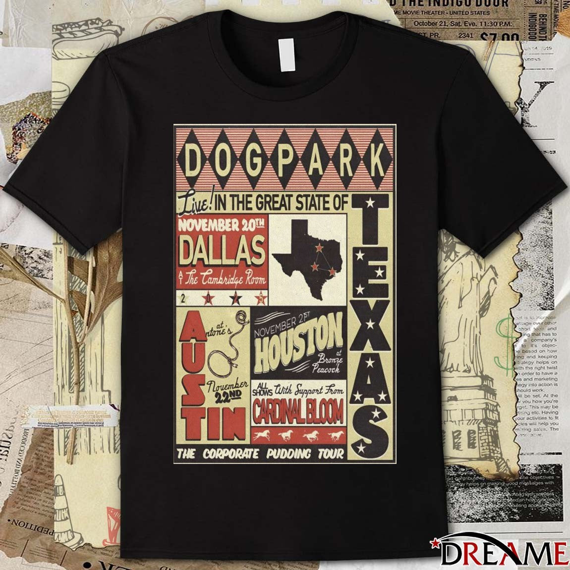 Poster Dog Park In Dallas TX On November 20 2025 At Cambridge Room t-shirt
