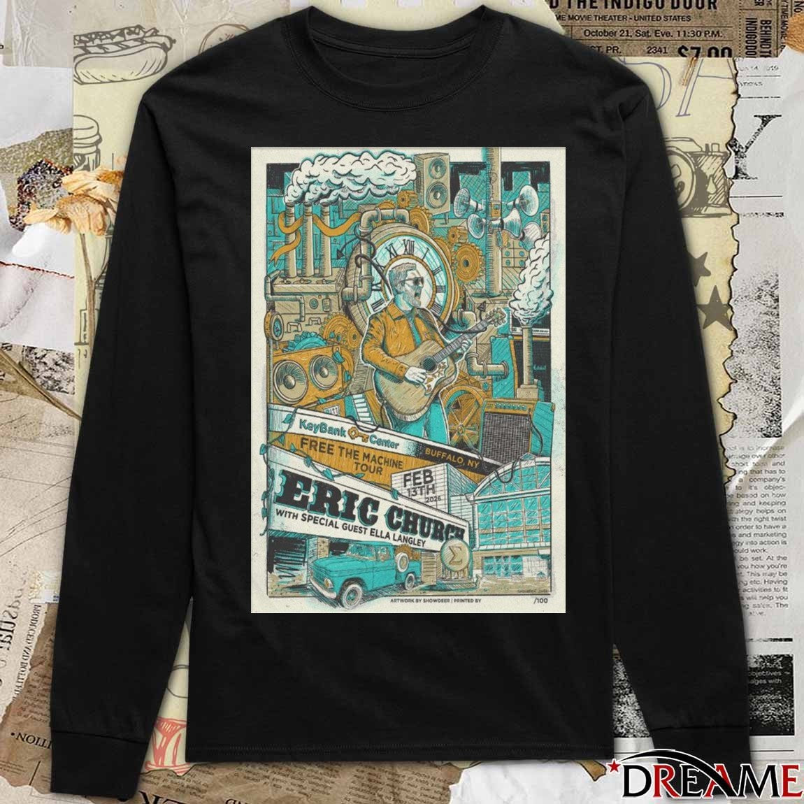 Poster Eric Church Keybank Center Buffalo NY 13 February 2026 t-shirt