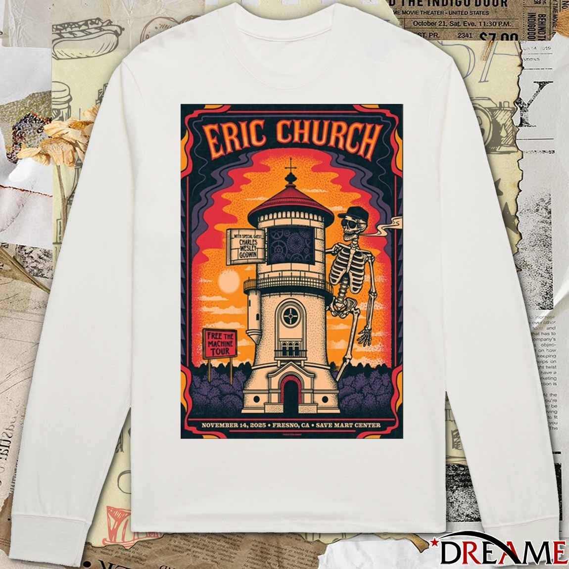 Poster Eric Church November 14 2025 Save Mart Center Fresno CA t-shirt