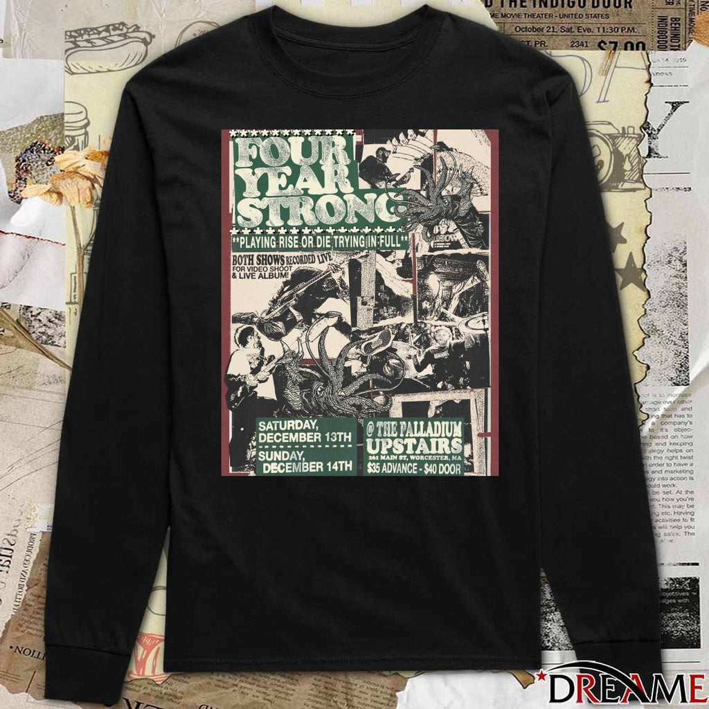 Poster Four Year Strong December 13-14 2025 The Palladium Upstairs Worcester MA t-shirt