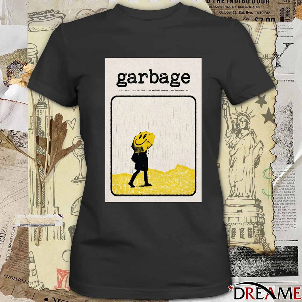Poster Garbage October 24 2025 The Warfield Theatre In San Francisco Event t-shirt