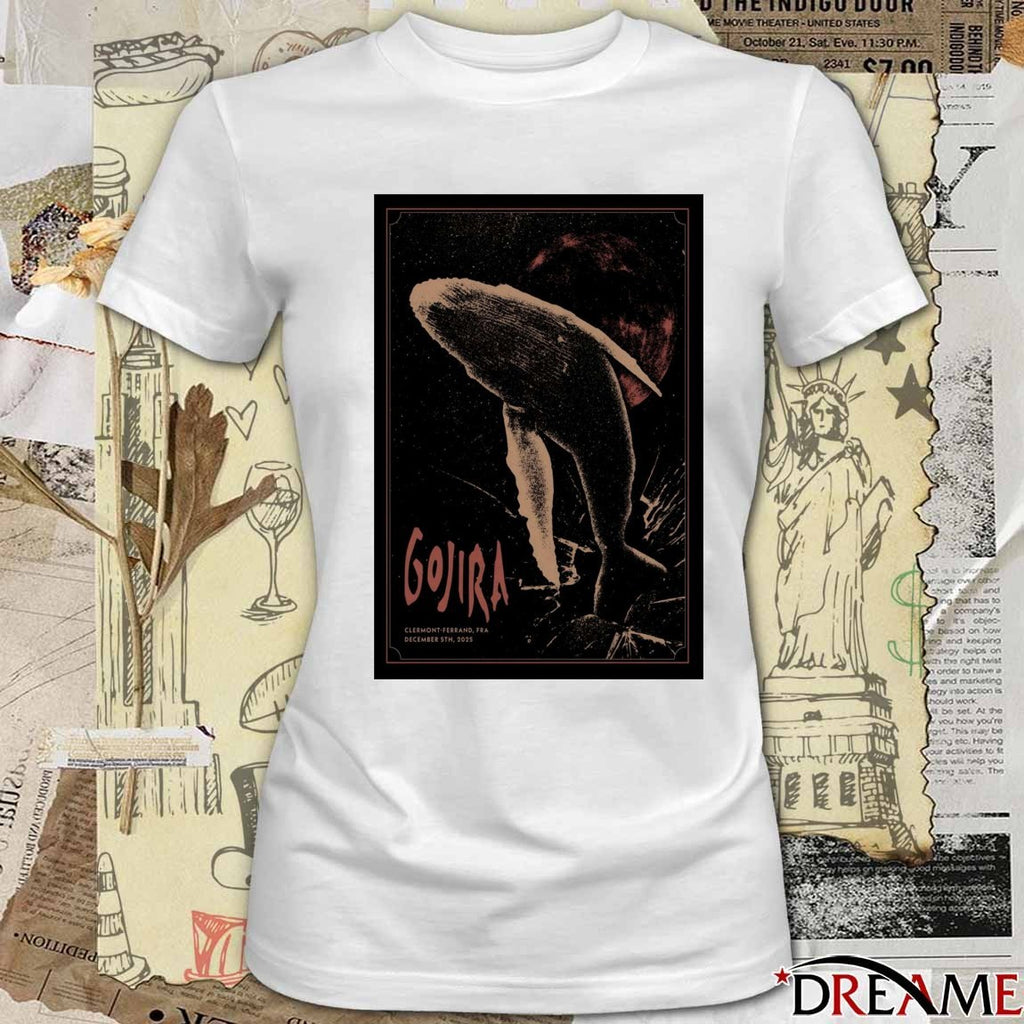 Poster Gojira December 5 2025 Clermont Ferrand FR t-shirt