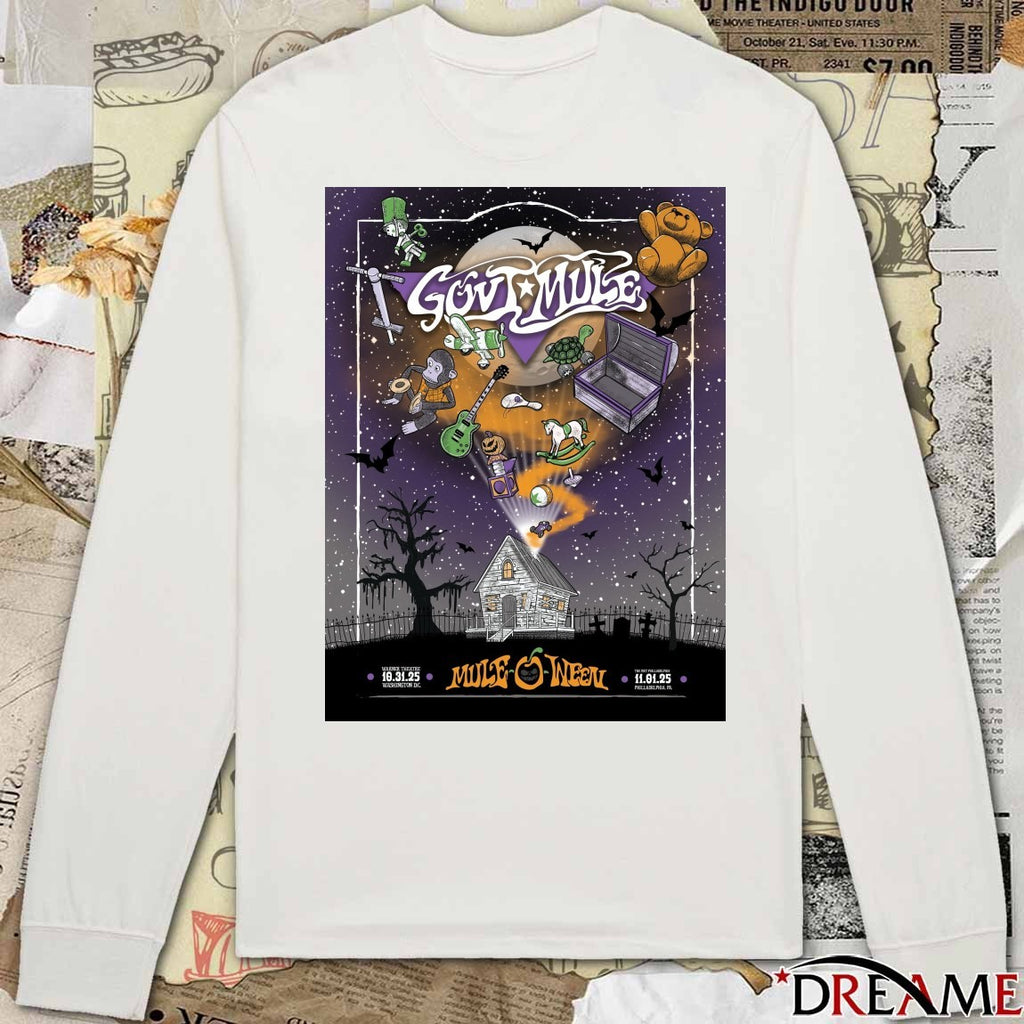 Poster Gov’t Mule Happy Mule-O-Ween Halloween 10.31.2025 Warner Theatre t-shirt
