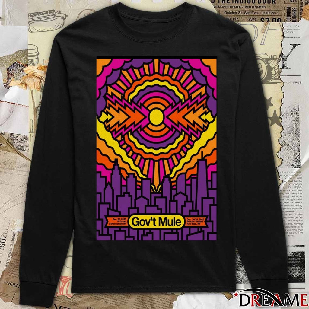 Poster Gov’t Mule Schenectady NY December 28 2025, Dec 30-31 New York NY t-shirt