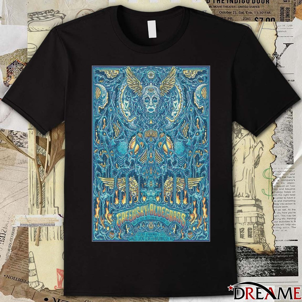 Poster Greensky Bluegrass October 31 2025 Kalamazoo Halloween Show t-shirt