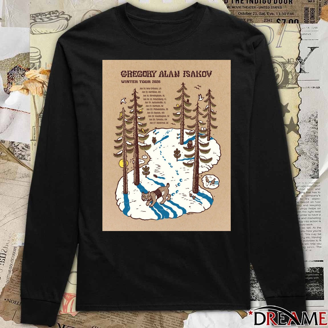 Poster Gregory Alan Isakov Winter Tour 2026 January 14 – 27 t-shirt