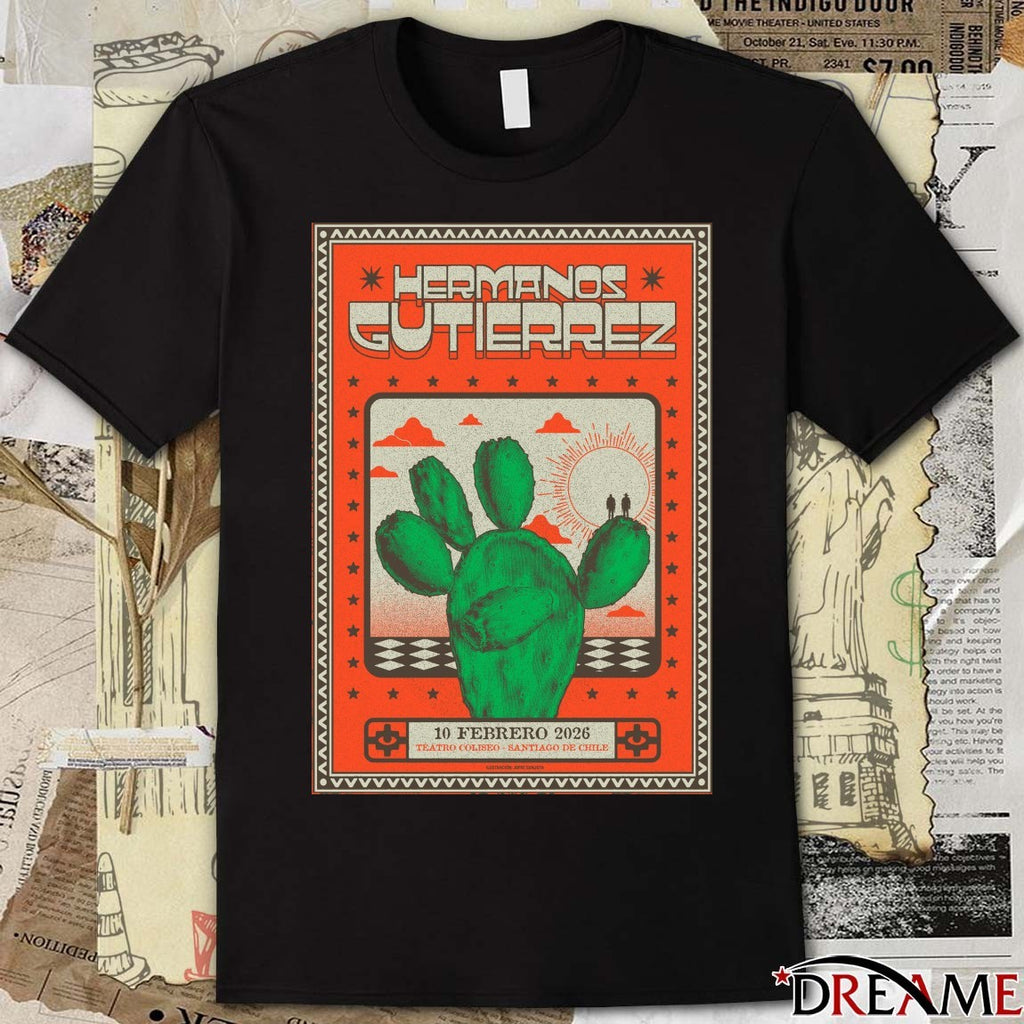 Poster Hermanos Gutiérrez Teatro Coliseo Santiago Chile February 10 2026 t-shirt