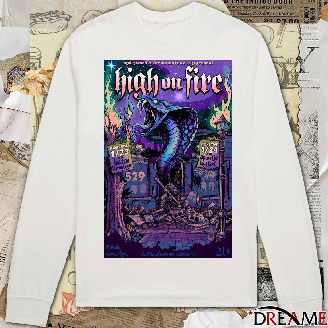 Poster High On Fire January 23-24 2026 529 Bar In Atlanta GA t-shirt
