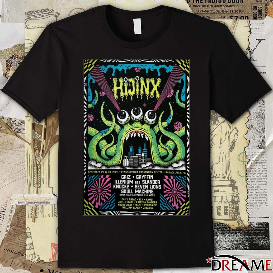 Poster Hijinx Festival December 27-28 2025 Pennsylvania Convention Center In Philadelphia PA t-shirt