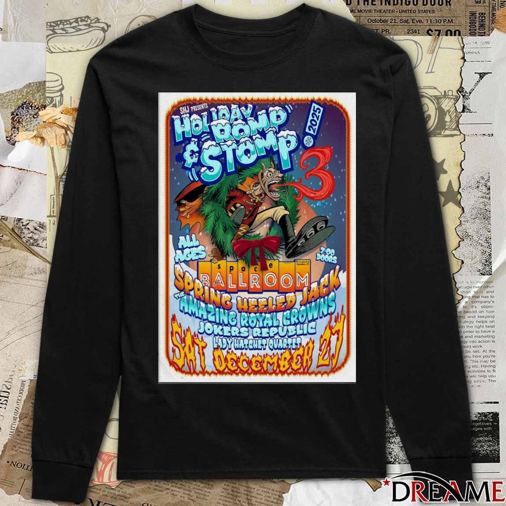 Poster Holiday Romp Space Ballroom December 27 2025 Hamden, CT t-shirt