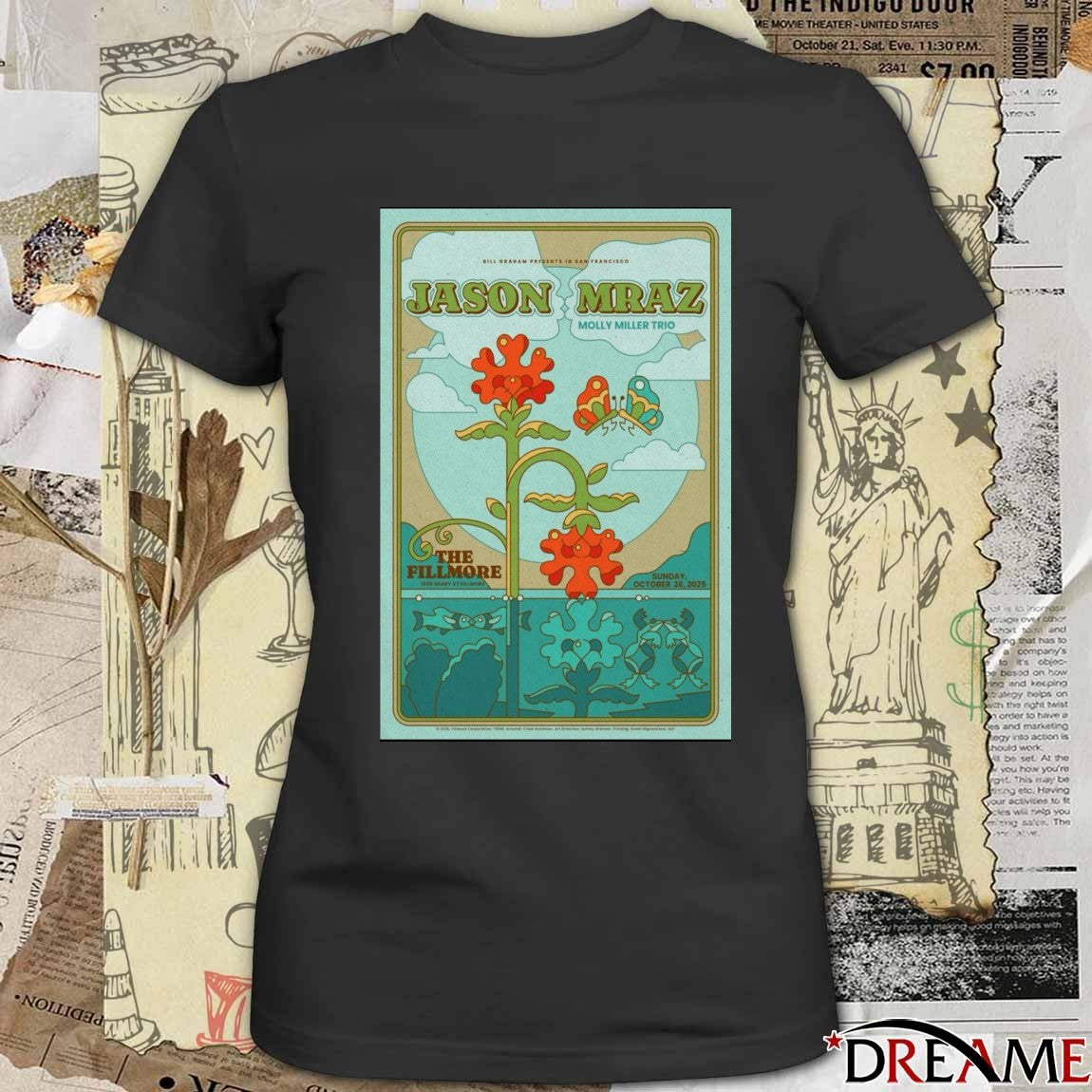 Poster Jason Mraz The Fillmore San Francisco October 26 2025 t-shirt