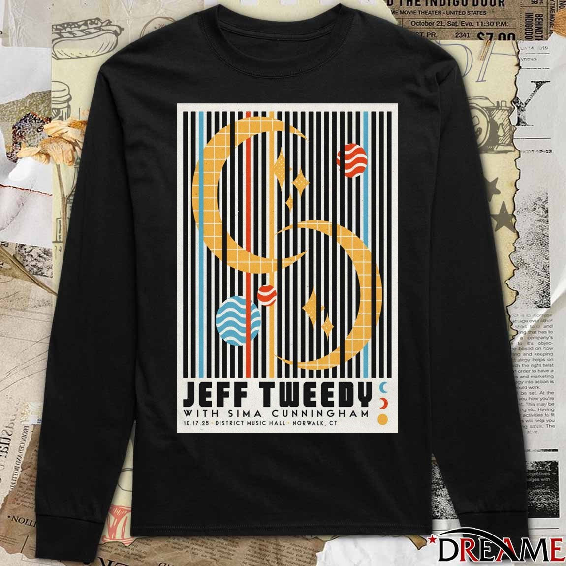 Poster Jeff Tweedy District Music Hall Norwalk CT October 17 2025 t-shirt