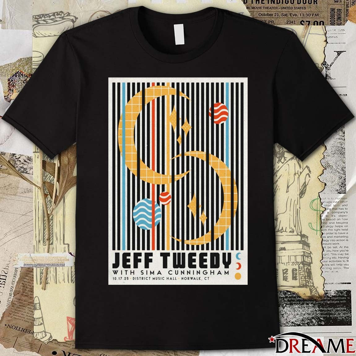 Poster Jeff Tweedy District Music Hall Norwalk CT October 17 2025 t-shirt