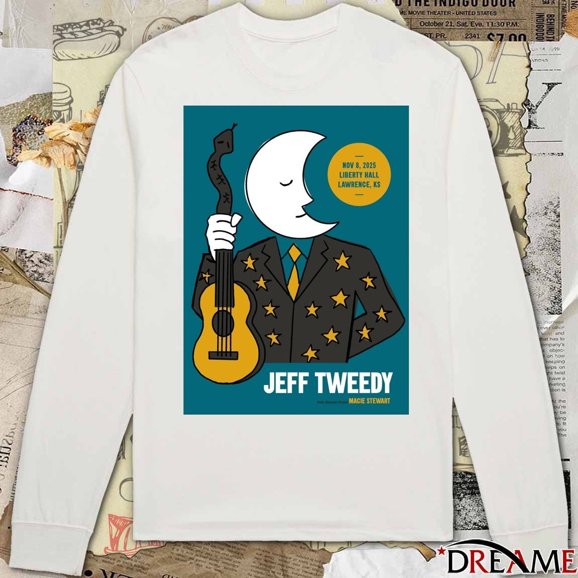 Poster Jeff Tweedy Liberty Hall Lawrence KS November 8 2025 Concert t-shirt